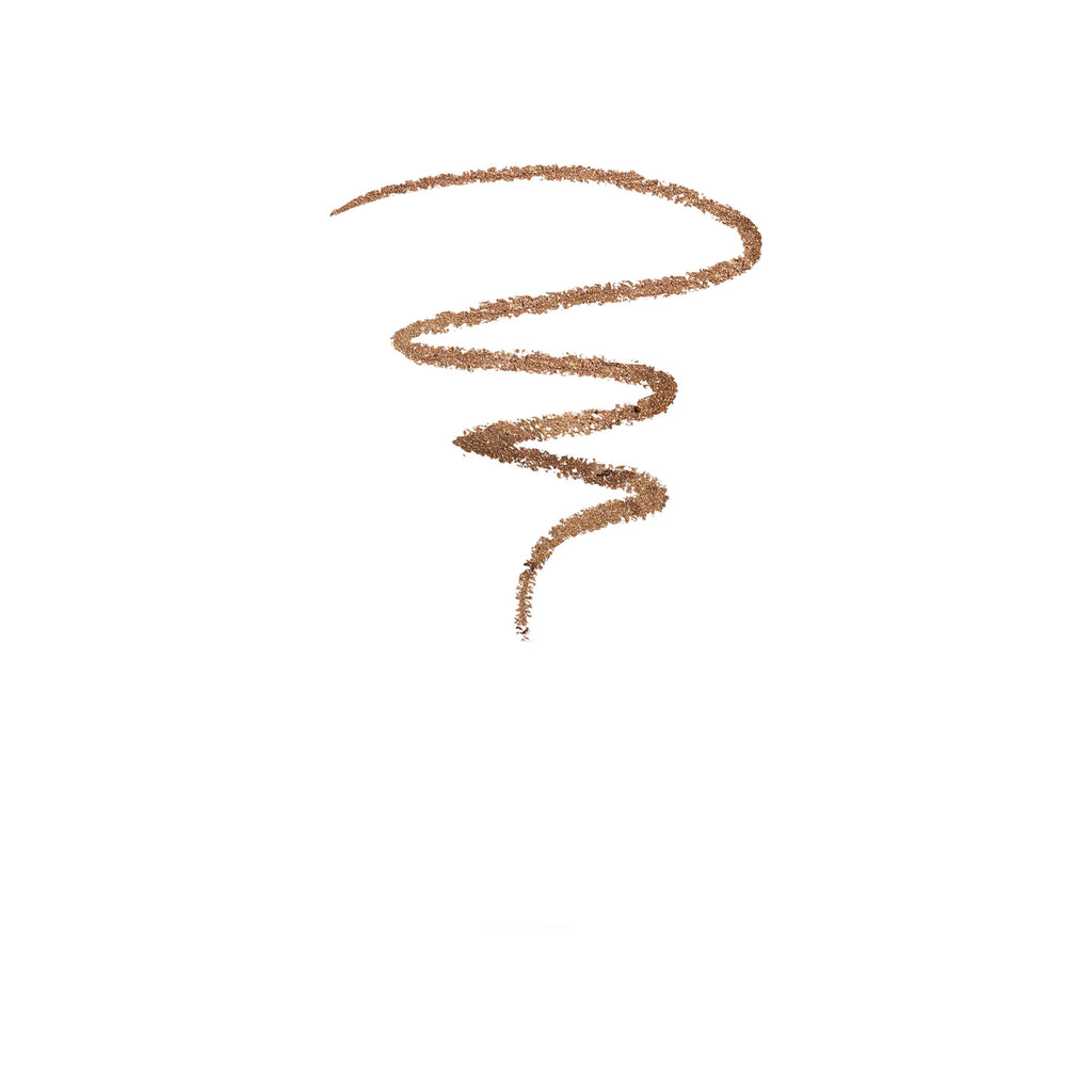 A swirled line of brown pencil or crayon on a white background.