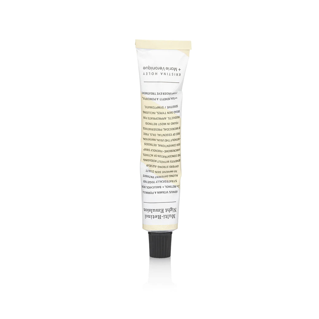 A tube of skincare cream standing upright against a white background.
