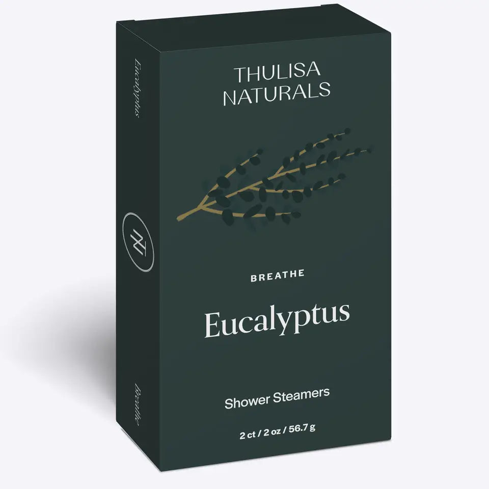 A box of thulisa naturals eucalyptus shower steamers.