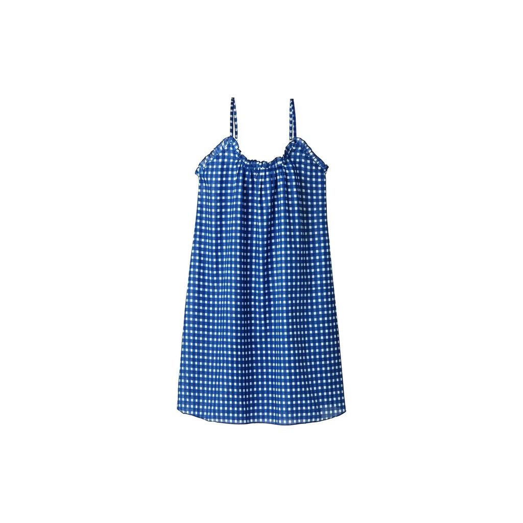 The Germaine des Prés Hortense Vichy Blue Nightgown, perfect for your summer capsule wardrobe. Made from 100% cotton, it has the charm of a gingham nightie while being stylish and comfortable for everyday wear.