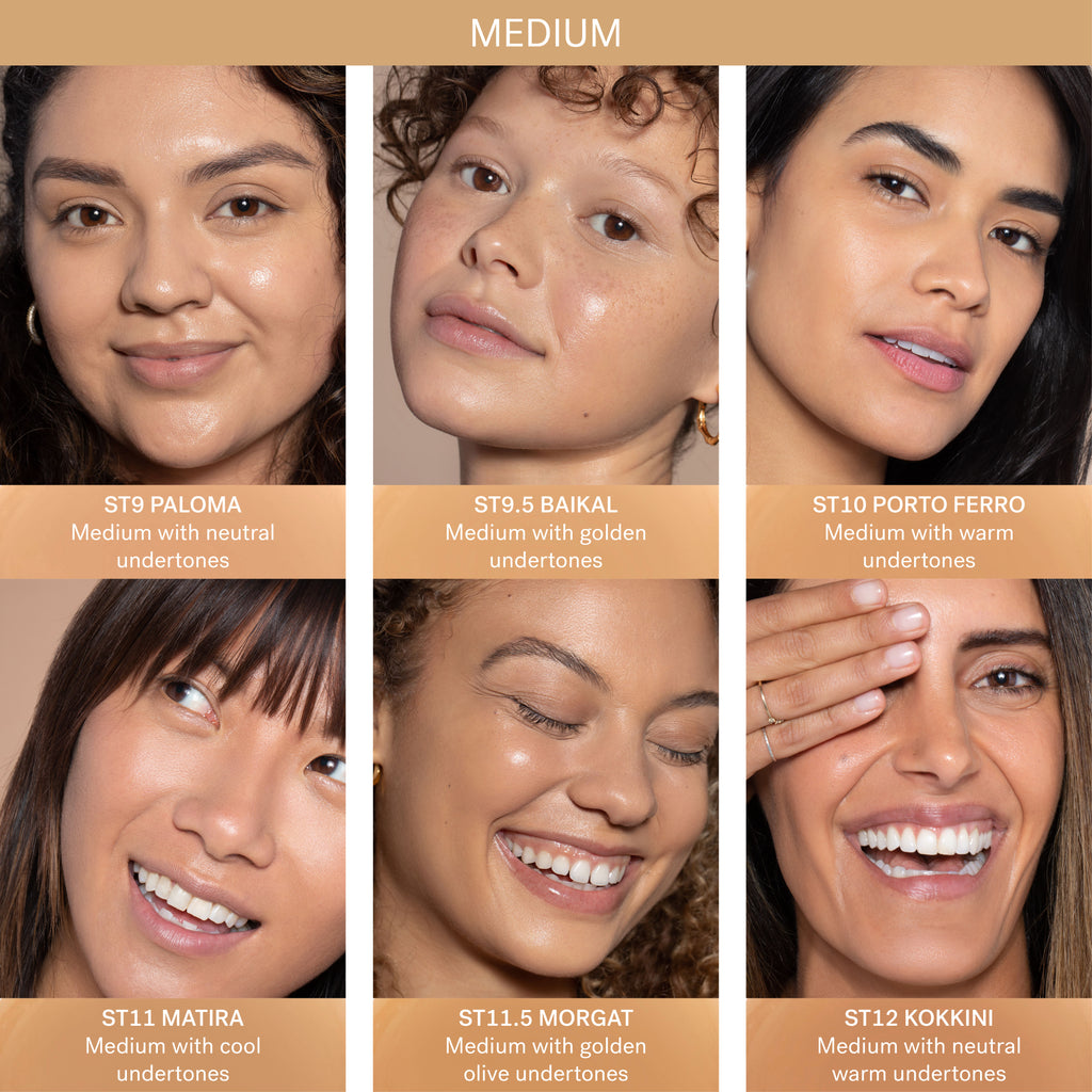 A clean skin tint with light, dewy coverage, mineral SPF, and active levels of skincare ingredients