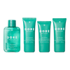 Set of Dore skincare products including a bottle and three tubes on a white background