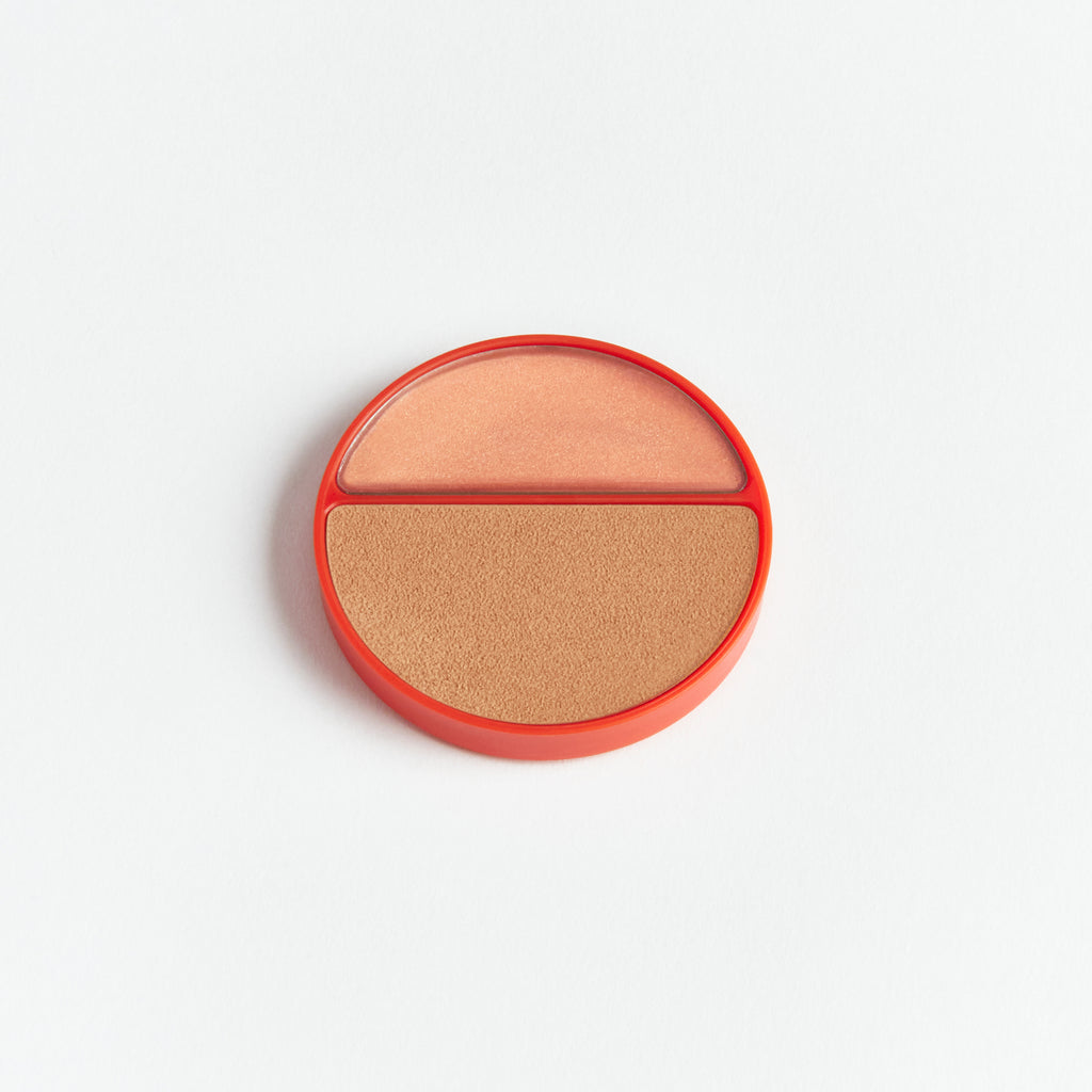 Compact blush duo on a white background.