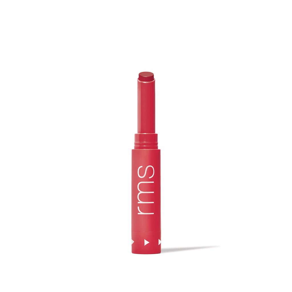 Red lipstick tube on a white background.