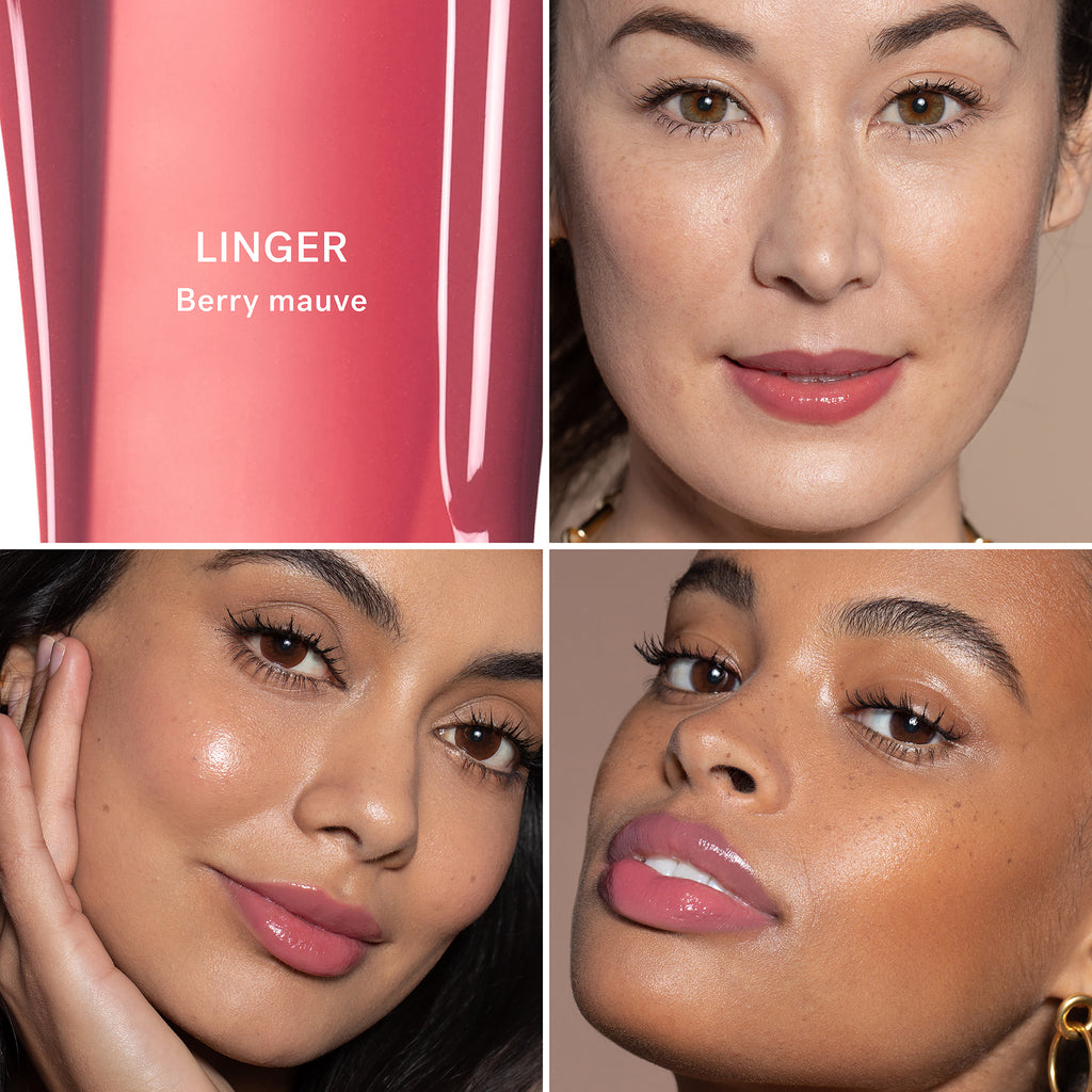 LINGER. Lips instantly feel fuller, smoother and softer with a natural, glossy sheen that blends to a wash of color.