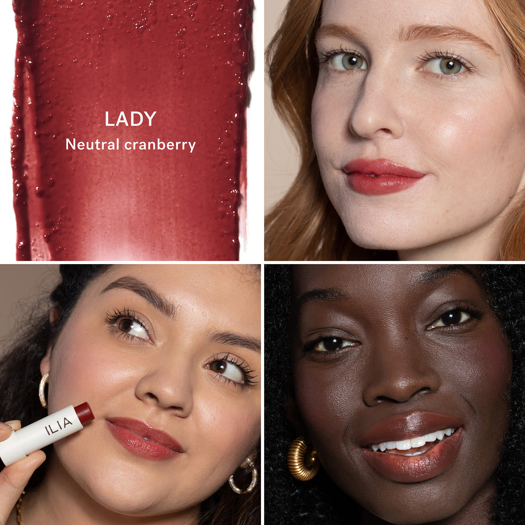 LADY GRID.A blend of botanical butters and oils quenches dry skin on contact, helping lips look smoother, softer, and more plump.