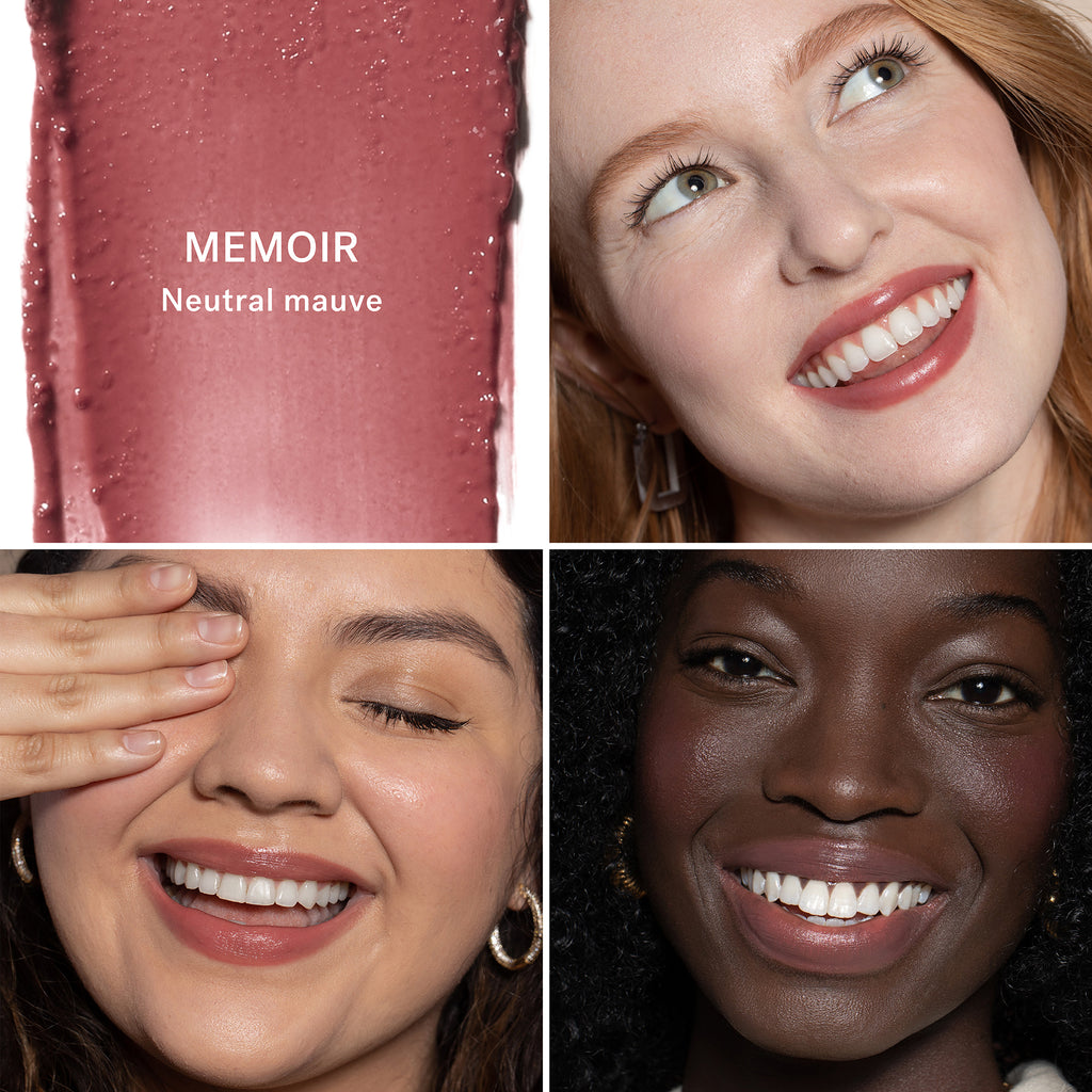 MEMOIR GRID.A blend of botanical butters and oils quenches dry skin on contact, helping lips look smoother, softer, and more plump.