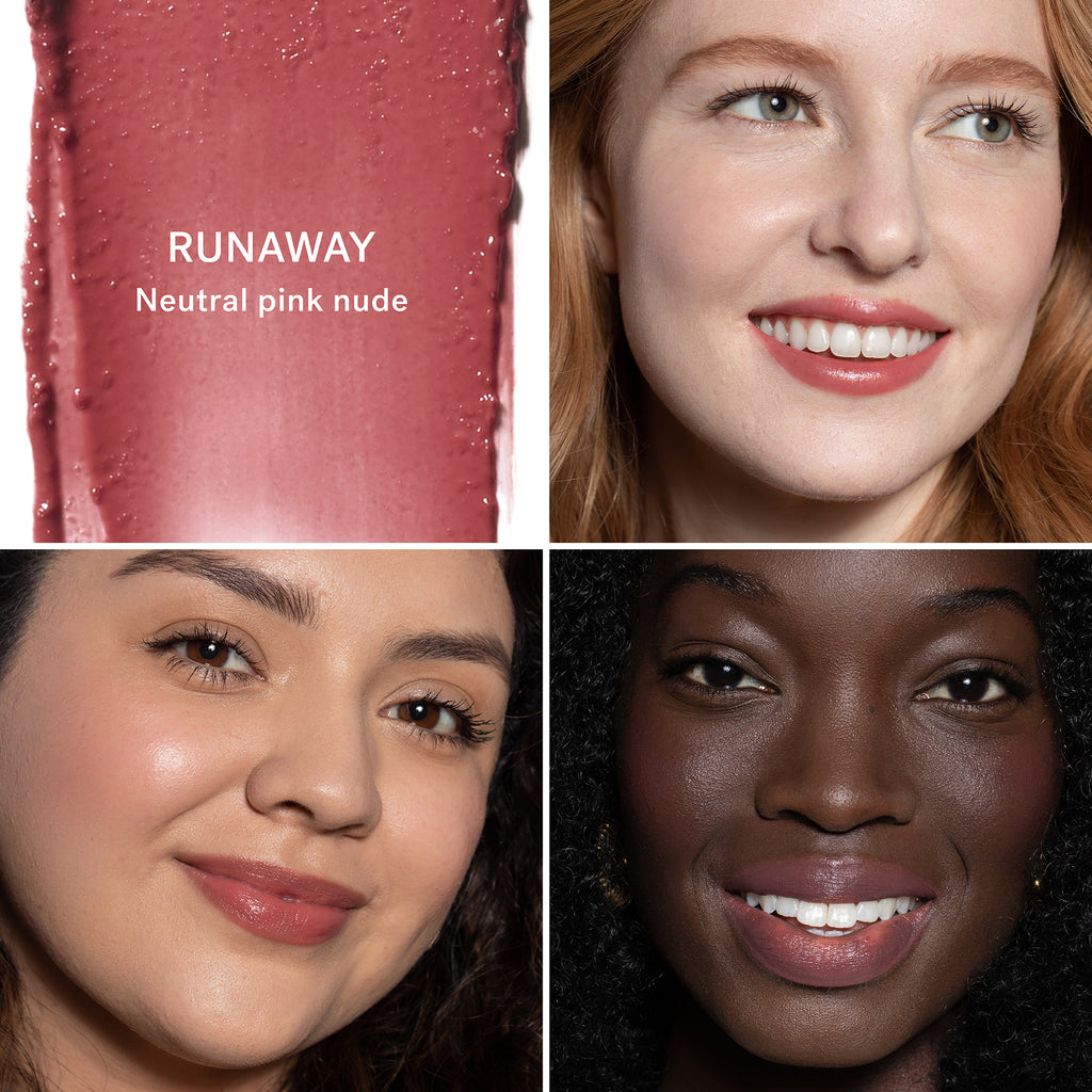 RUNAWAY GRID.A blend of botanical butters and oils quenches dry skin on contact, helping lips look smoother, softer, and more plump.