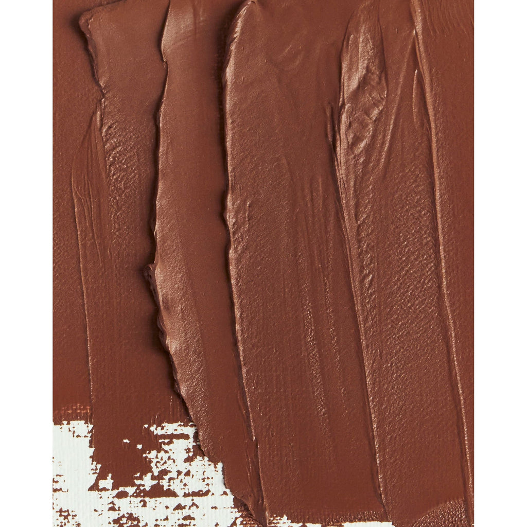 Streaks of smooth, creamy chocolate spread unevenly on a surface.