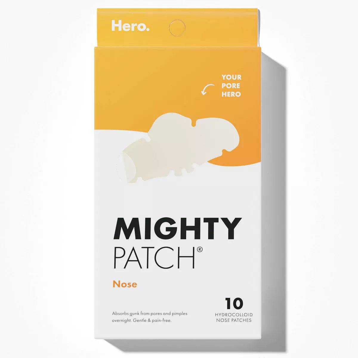 Mighty Patch, Nose, 10 Hydrocolloid Patches, Hero Cosmetics
