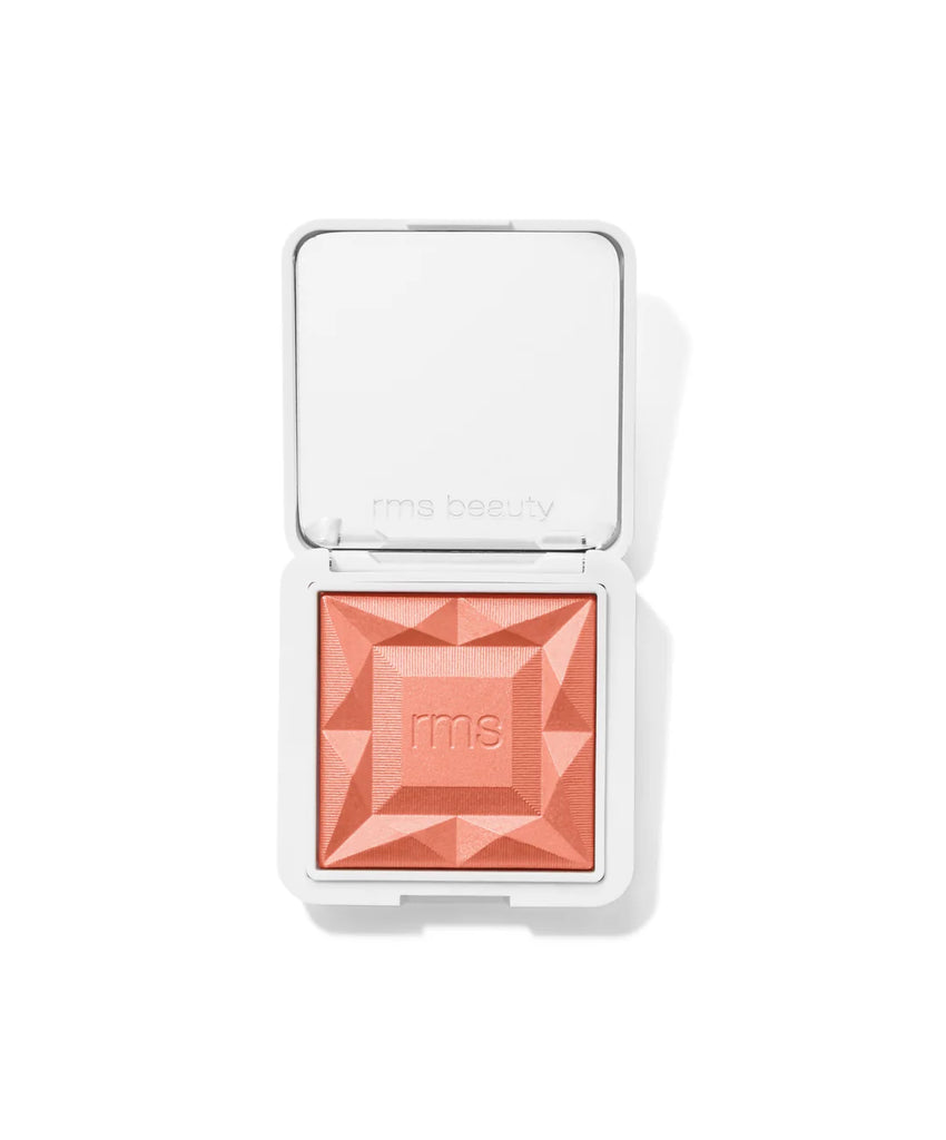 Bohemian Girl Compact blush shade with geometric pattern by rms beauty.