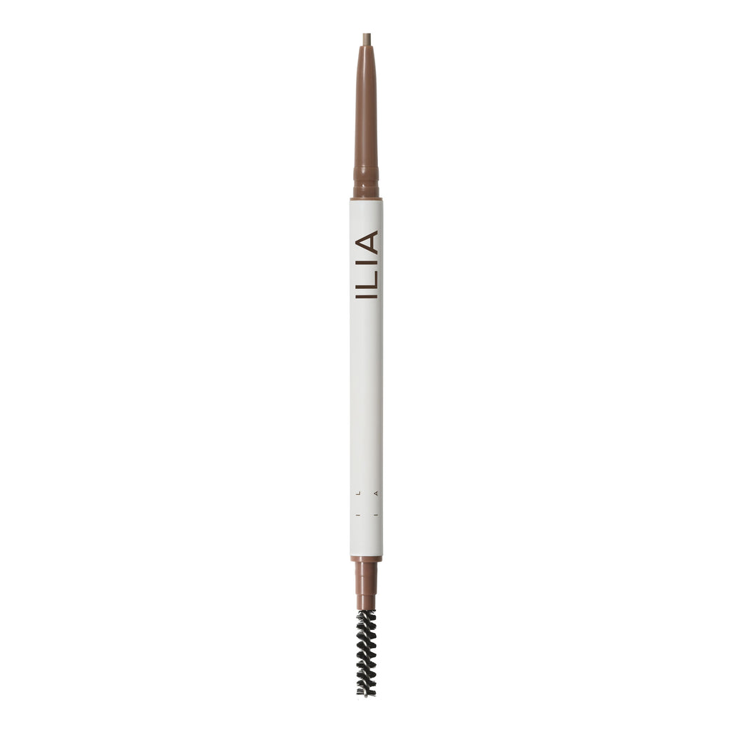 Brown eyebrow pencil with a spoolie brush on one end.