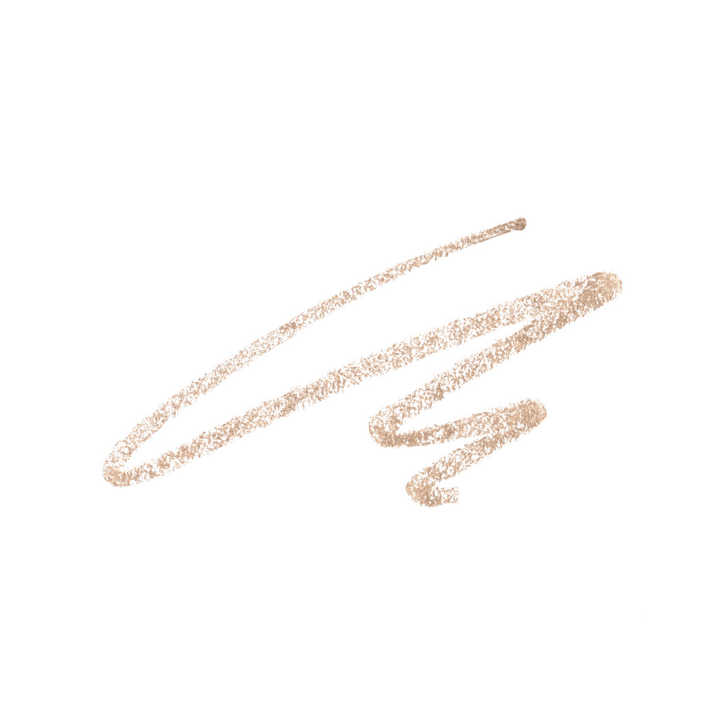 A gold glitter swoosh on a white background.