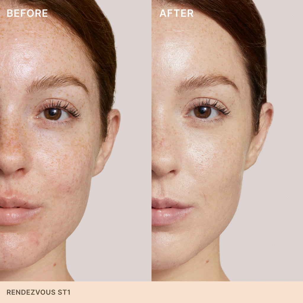 A clean skin tint with light, dewy coverage, mineral SPF, and active levels of skincare ingredients