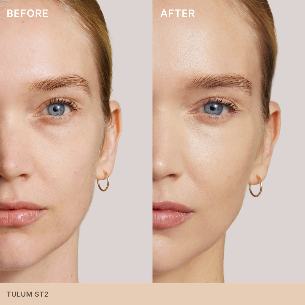 A clean skin tint with light, dewy coverage, mineral SPF, and active levels of skincare ingredients