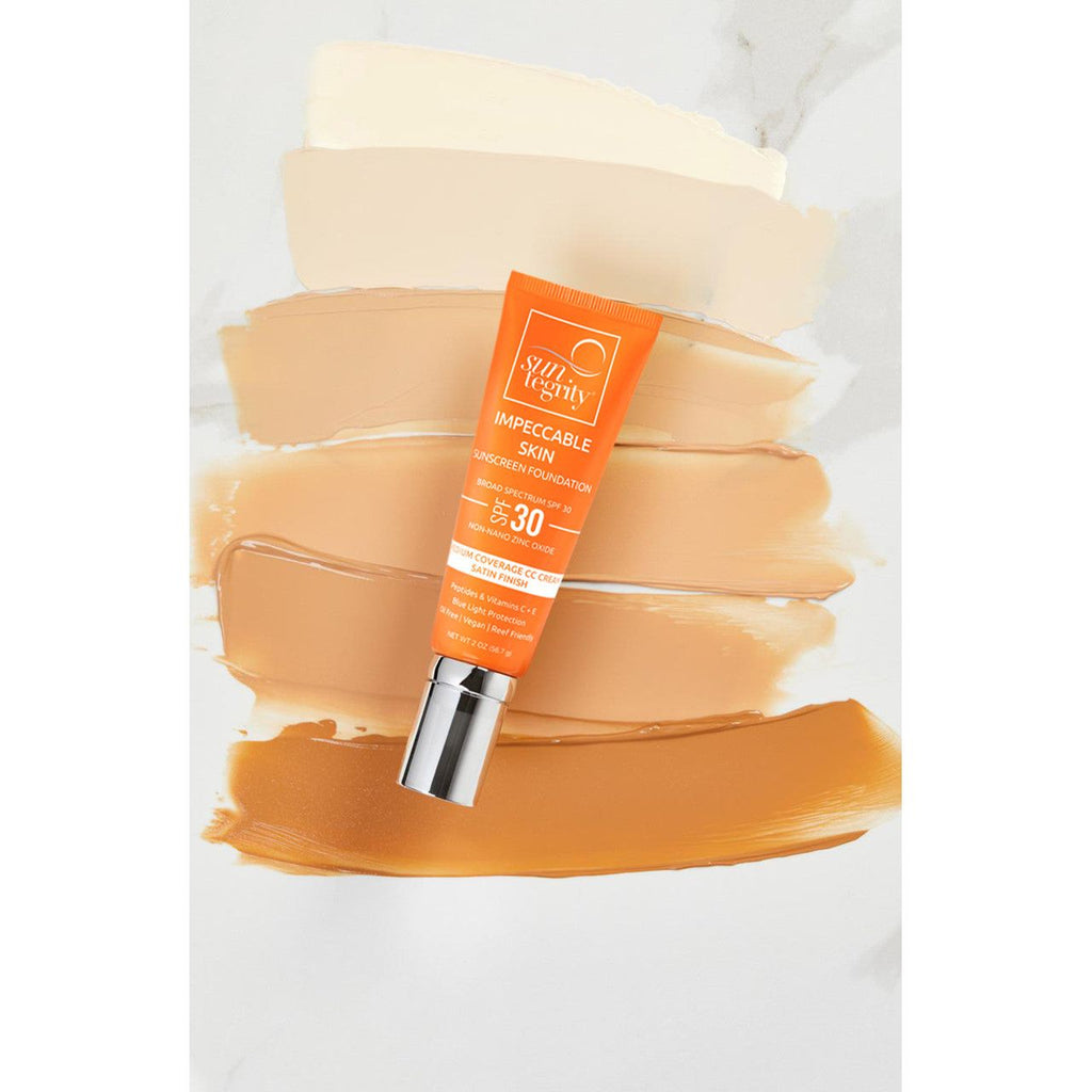 Foundation makeup shades with a tube of spf 30 foundation.
