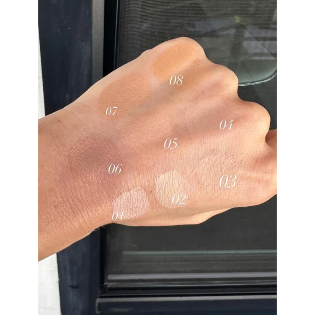 A human hand with numbered points marked on it against a window background.