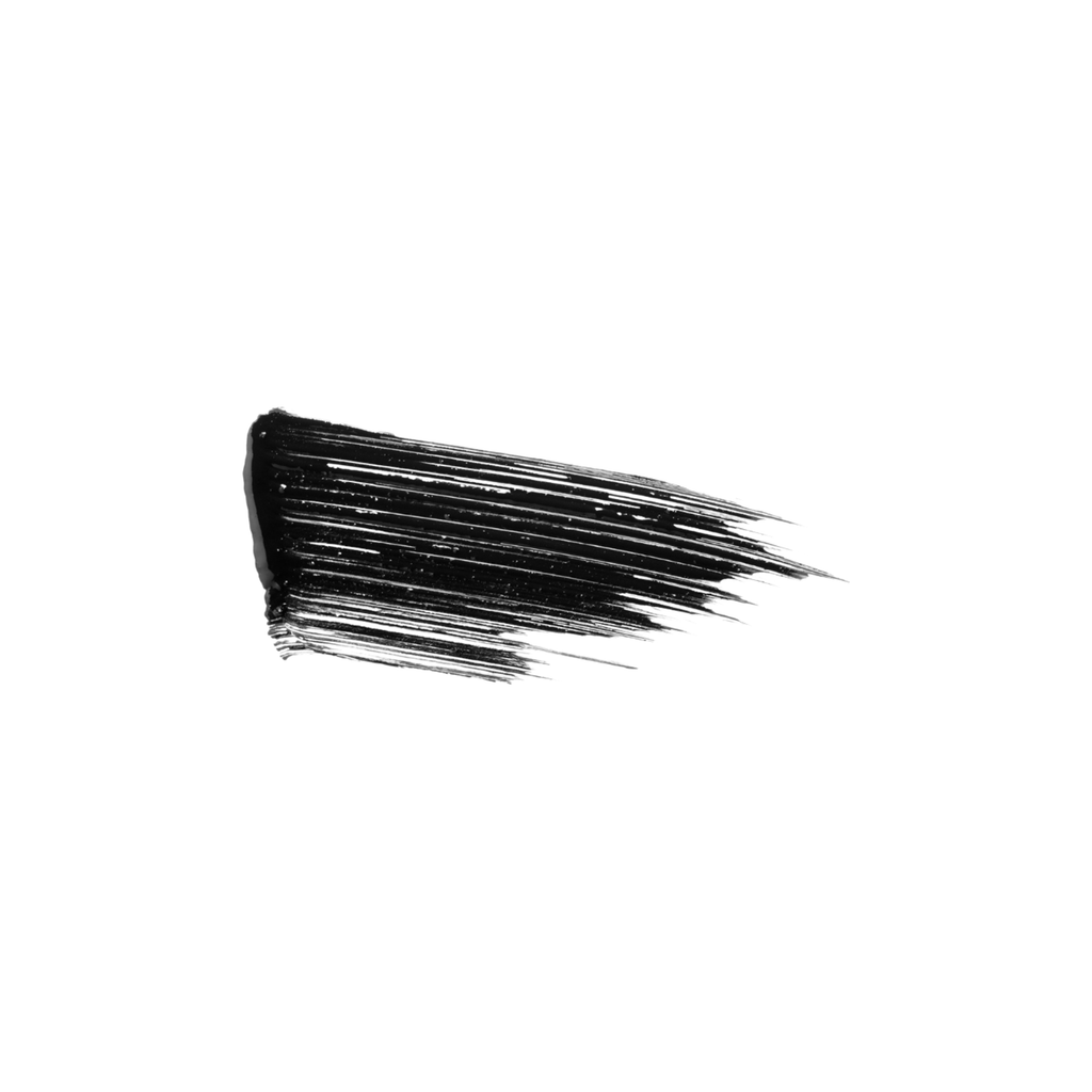 Black brush stroke on a white background.