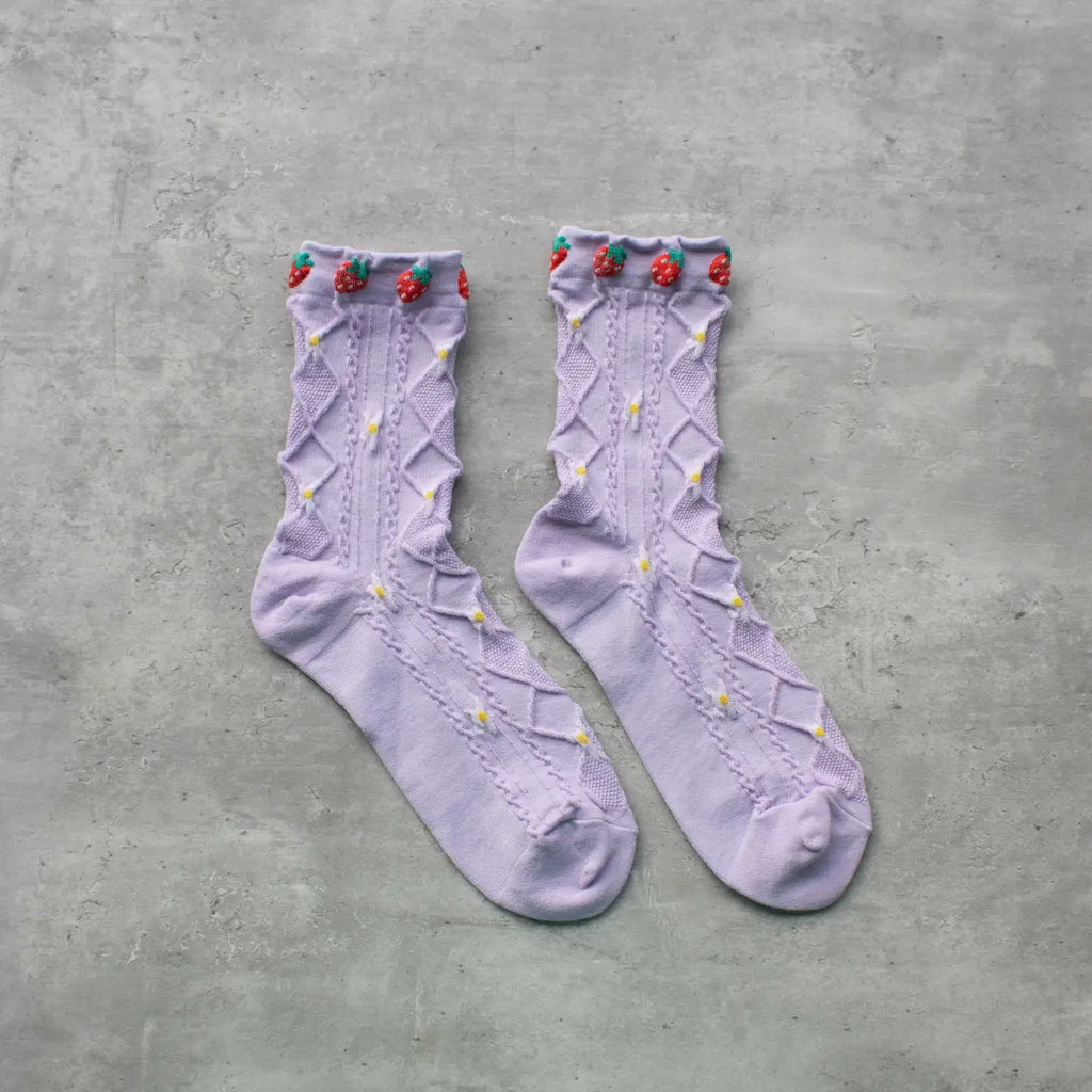 Tiepology Grace Strawberry Socks