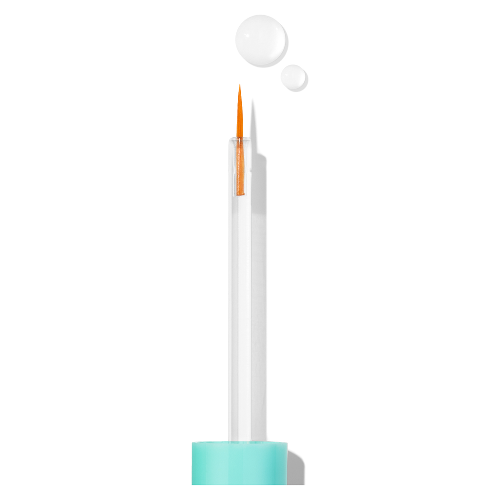 A pencil with an exaggerated long white eraser, with two detached eraser shavings floating above.