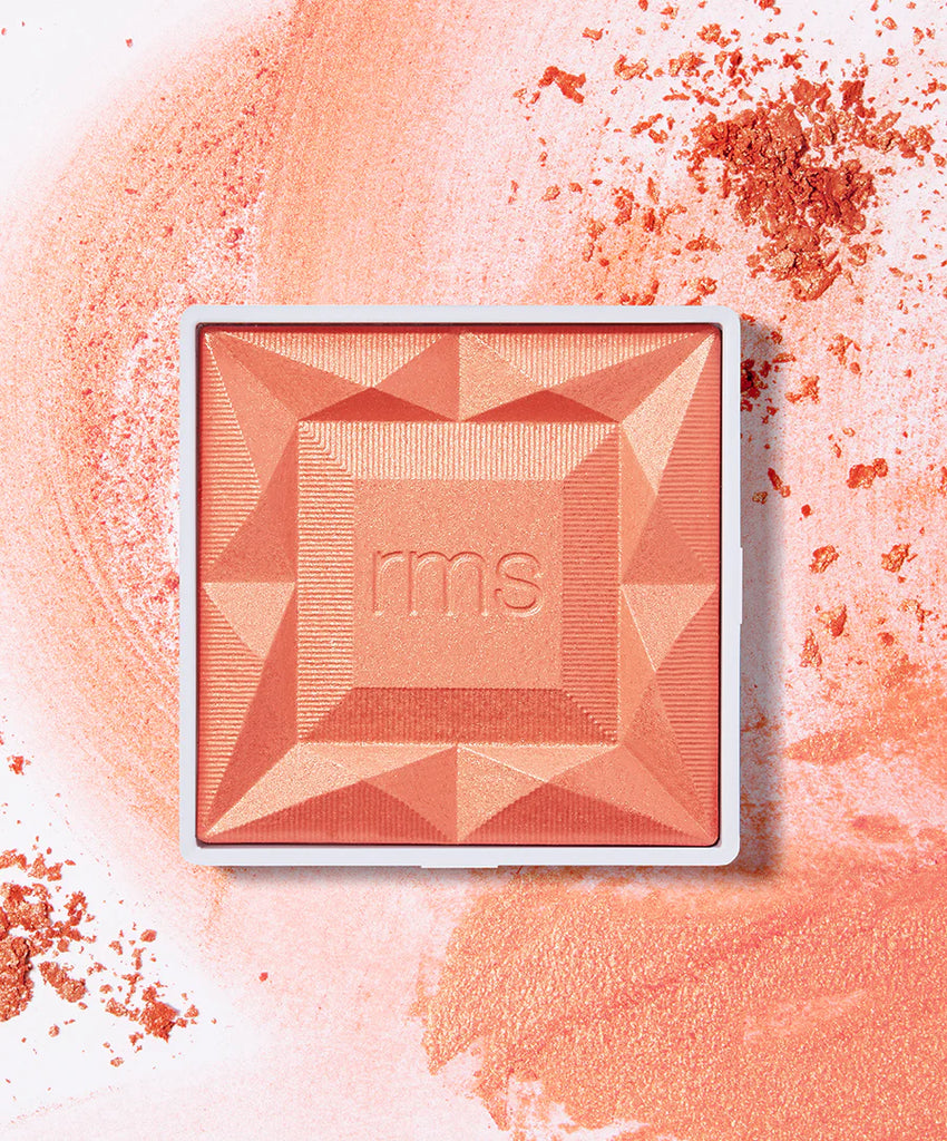 Mai Tai Compact blush shade refill with geometric pattern by rms beauty.