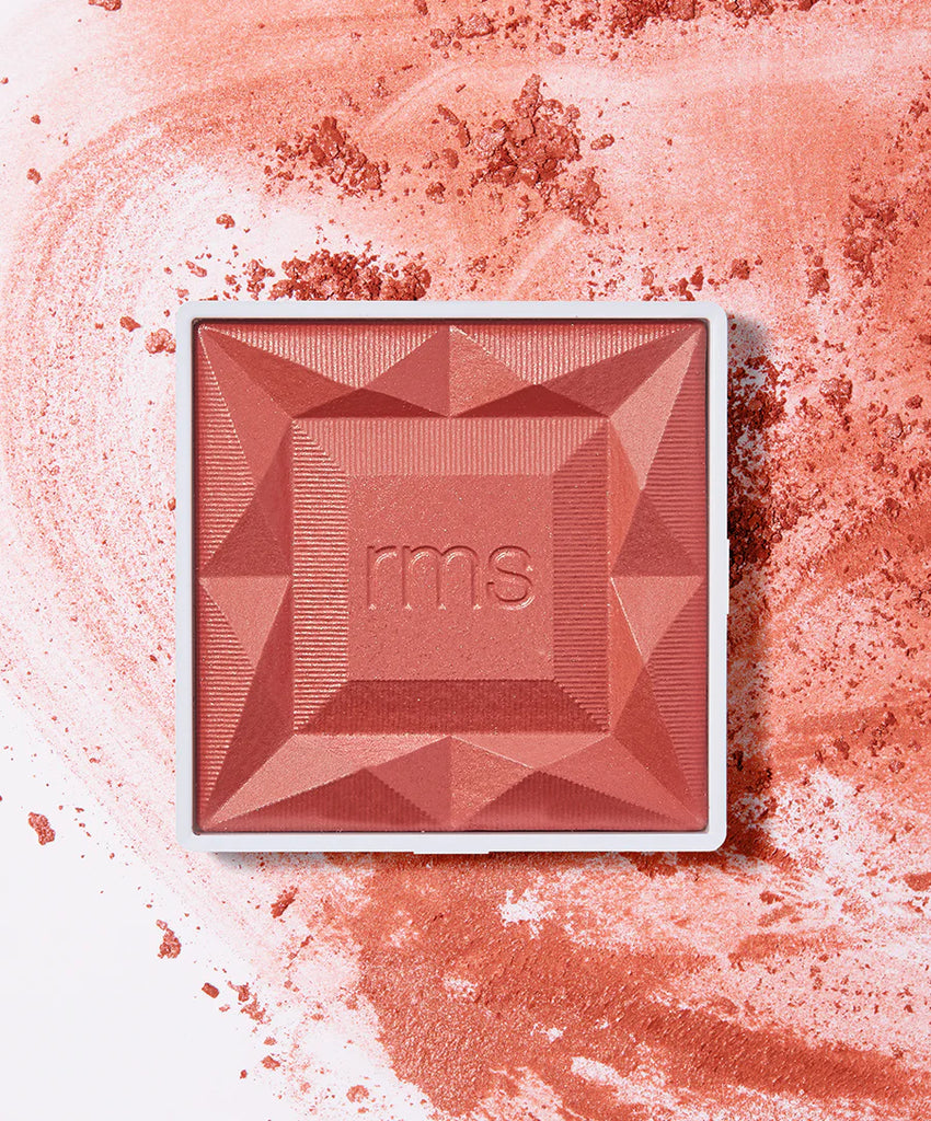 Sangria Compact blush shade refill with geometric pattern by rms beauty.