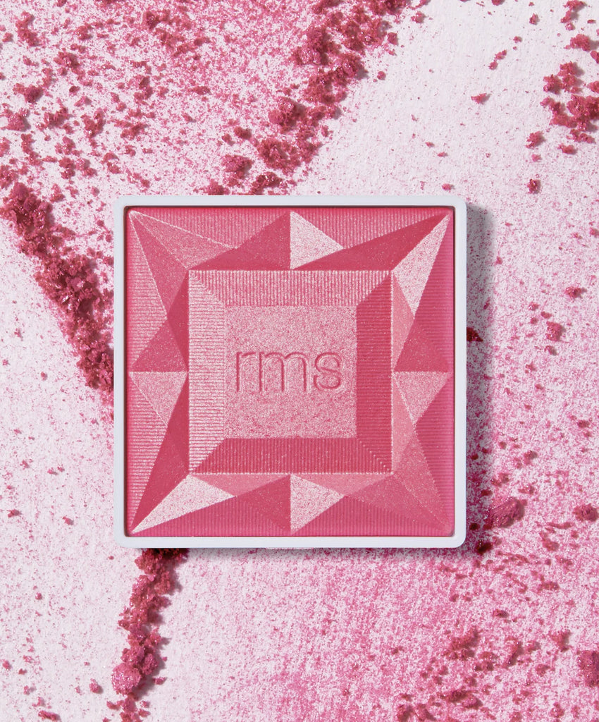 Bermuda Rose Compact blush shade refill with geometric pattern by rms beauty.