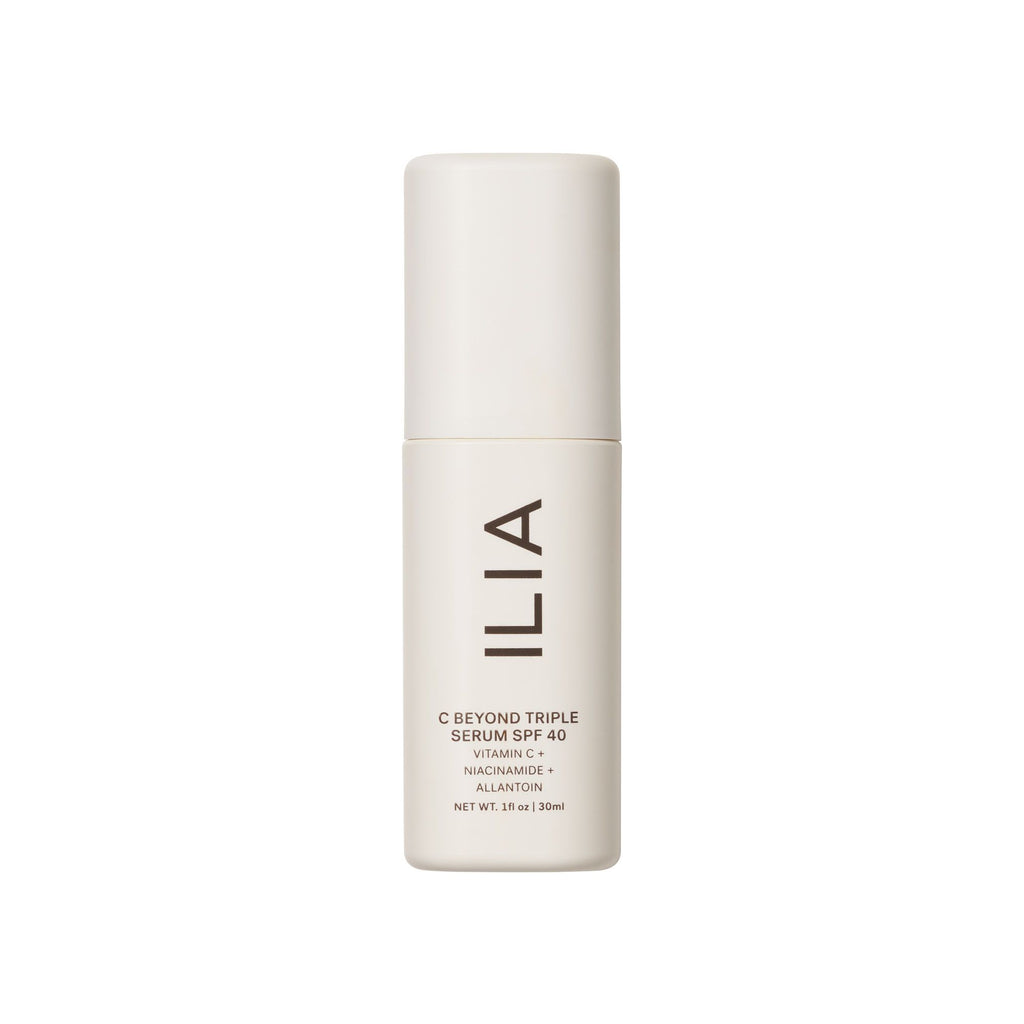 A bottle of ilia c beyond triple serum spf 40 facial skincare product.