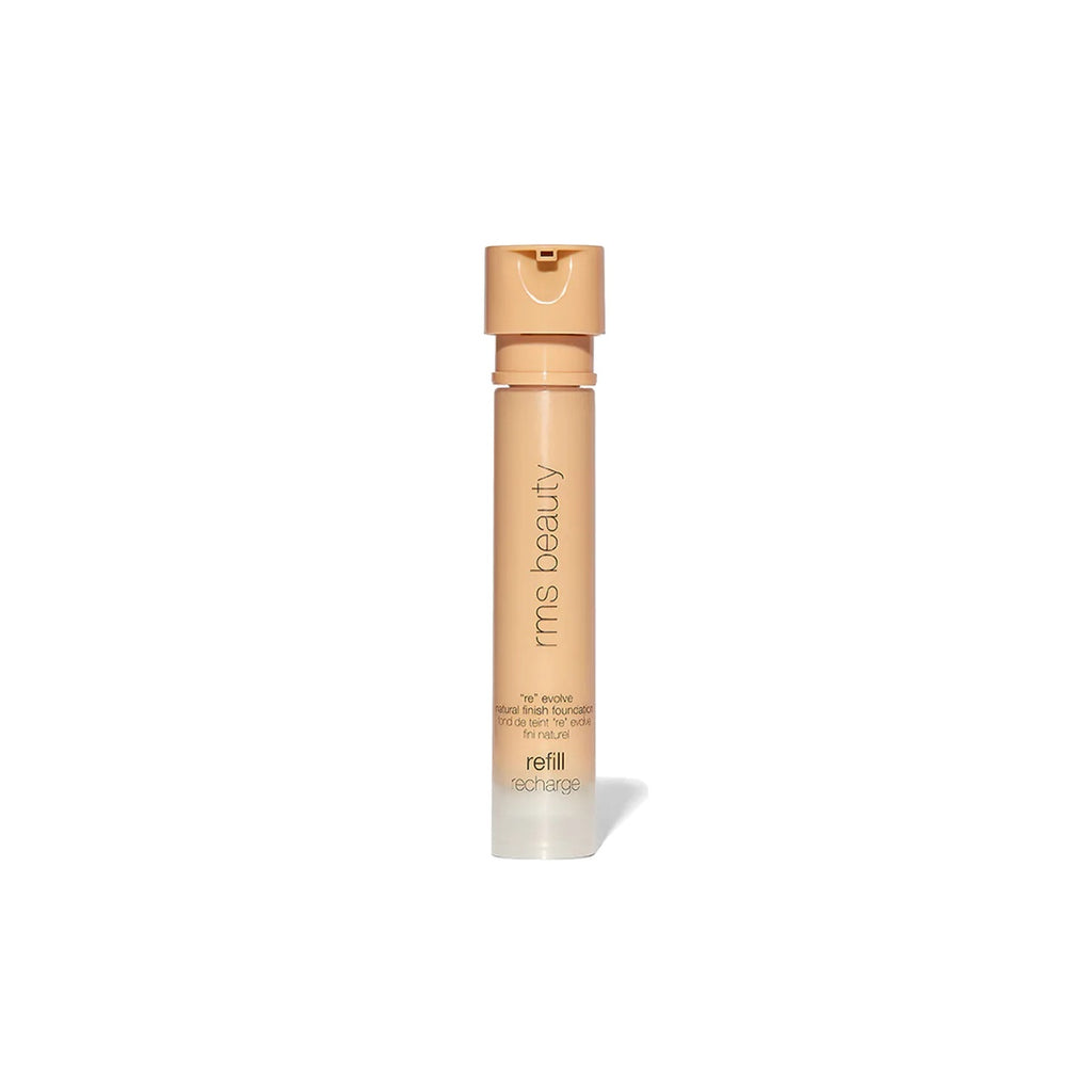A single tube of rms beauty foundation on a plain background with the label "refill".