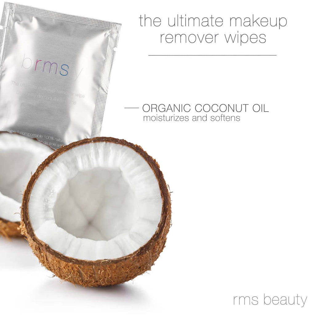 Rms beauty product with organic coconut oil for ultimate makeup removal and skin moisturization.