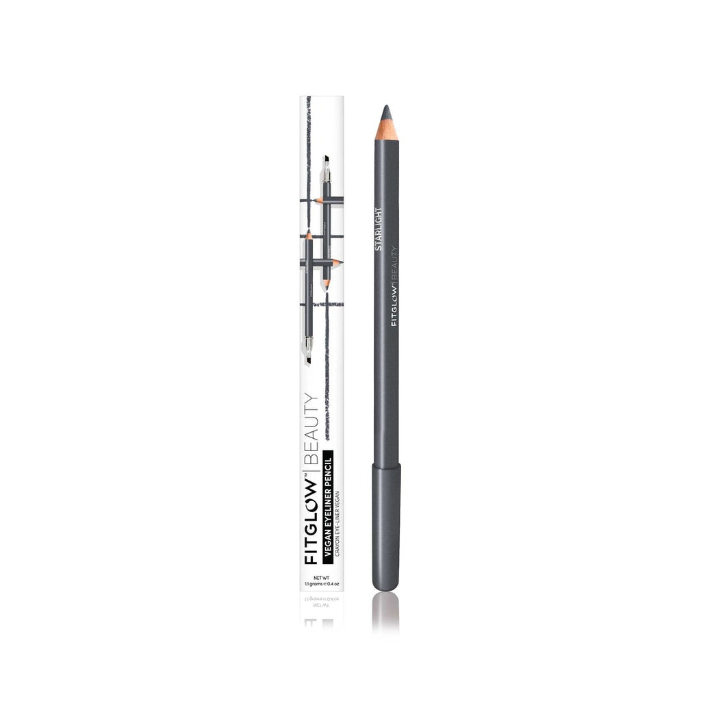 A cosmetic eyeliner pencil with packaging.