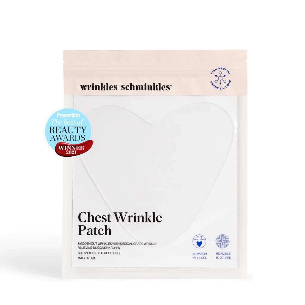 A package of "wrinkles schminkles" chest wrinkle patch for skincare.