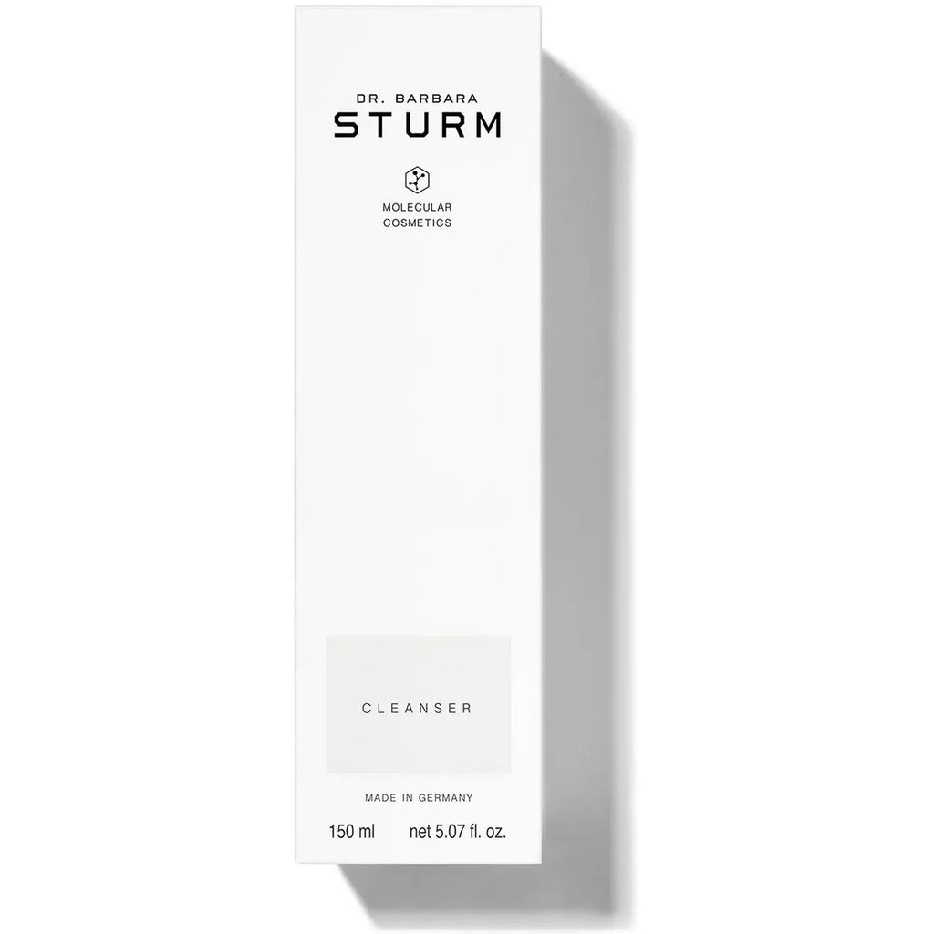 Product packaging for dr. barbara sturm molecular cosmetics cleanser, 150 ml / 5.07 fl. oz. made in germany.