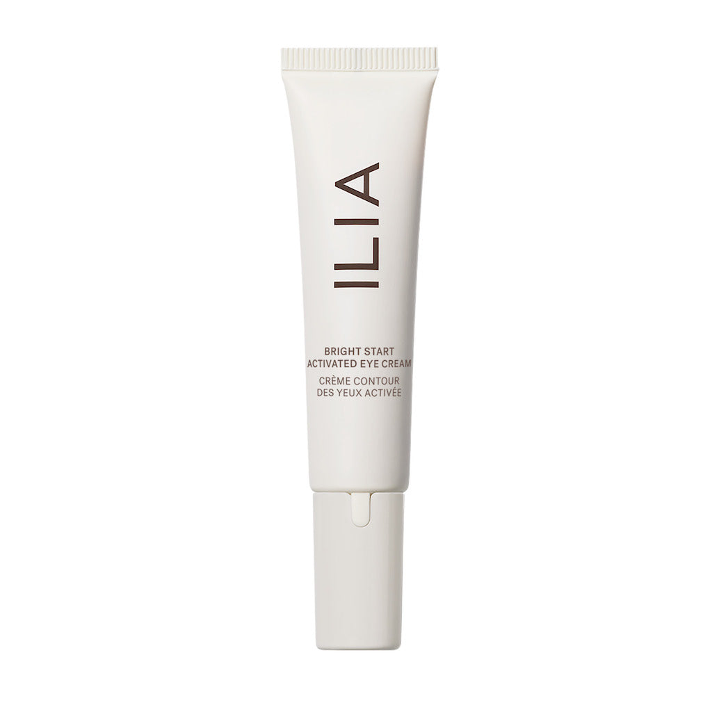 A tube of ilia bright start activated eye cream.