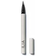 A black liquid eyeliner pen with a silver cap, isolated on a white background.
