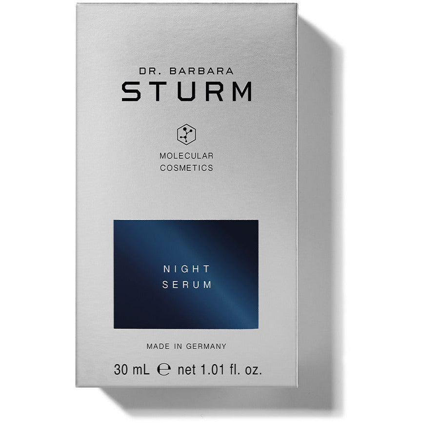 Packaging of dr. barbara sturm molecular cosmetics night serum, 30 ml.