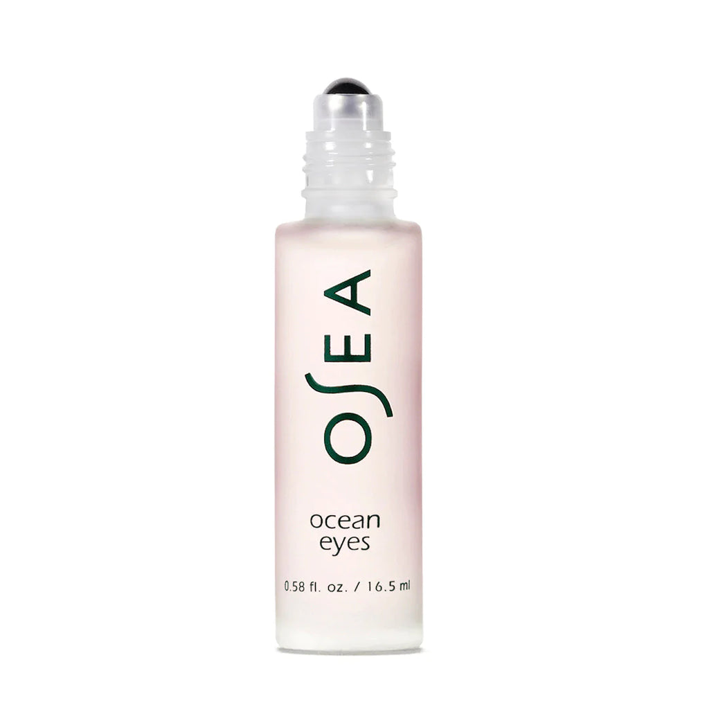A bottle of osea ocean eyes serum against a white background.