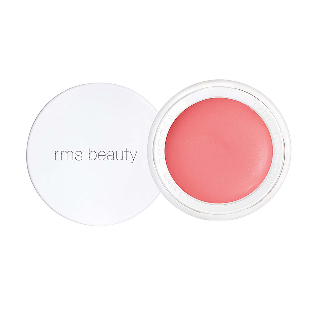 Open container of rms beauty cream blush on a white background.