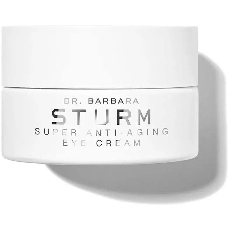 Jar of dr. barbara sturm super anti-aging eye cream on a white background.