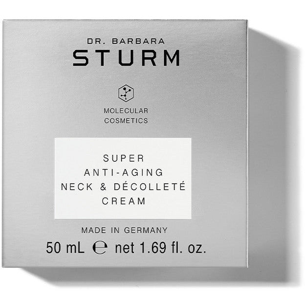 A container of dr. barbara sturm's super anti-aging neck & decollete cream, 50 ml.
