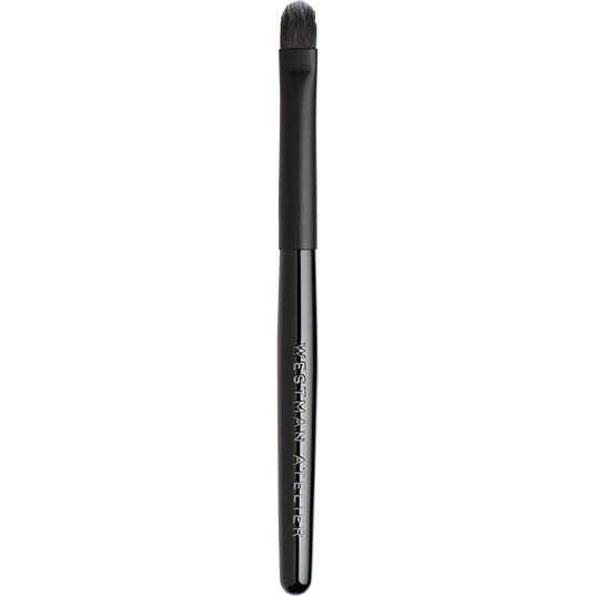 Professional makeup eyeshadow blending brush with a black handle.