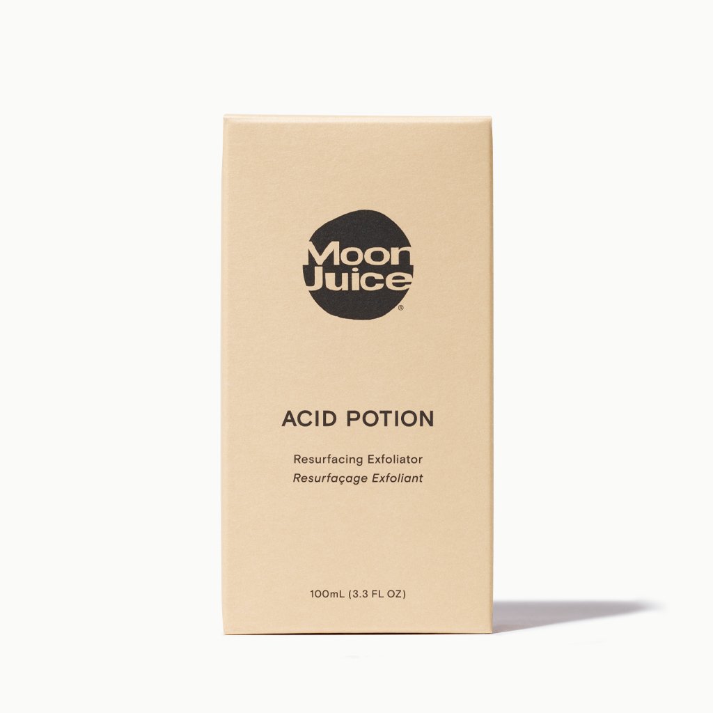 Box of moon juice acid potion resurfacing exfoliator, 100ml.
