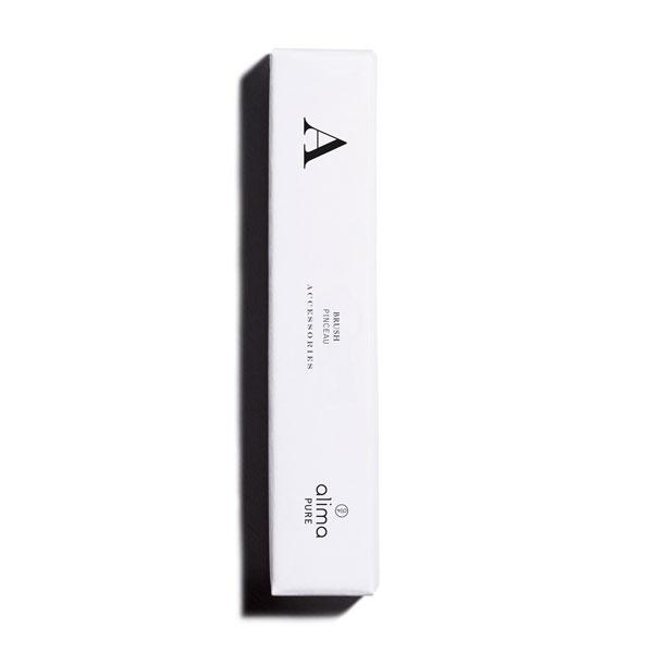 A black and white minimalist design perfume box with lettering on the side.