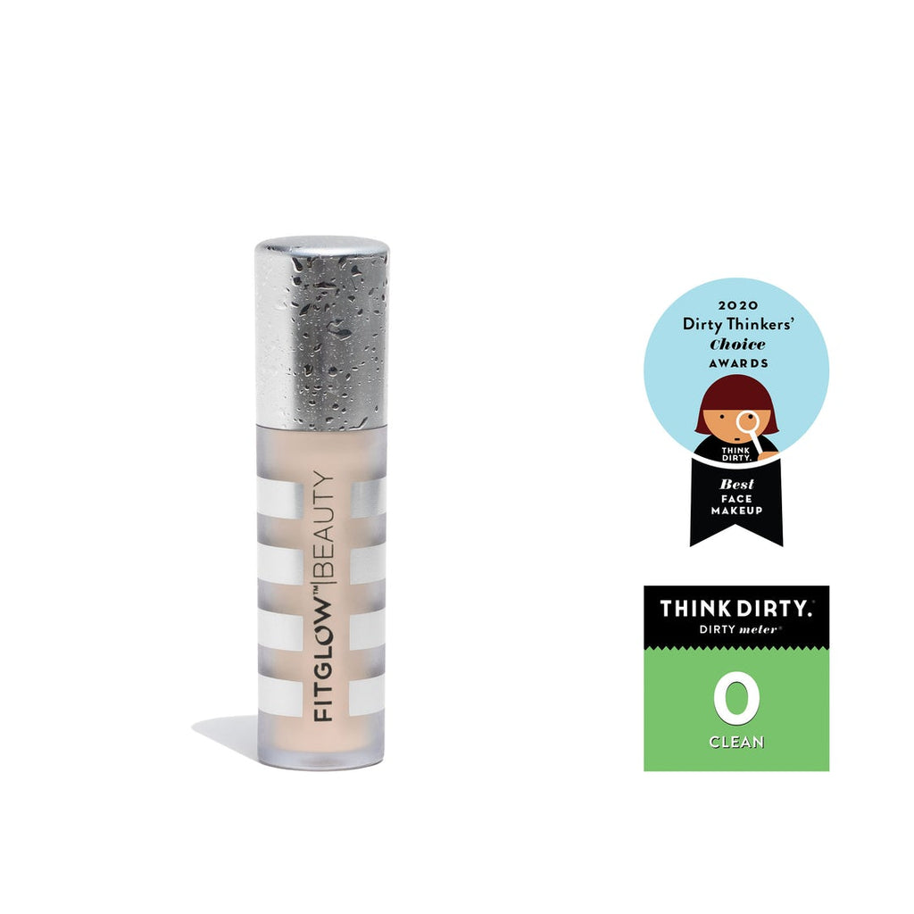 A fitglow beauty lipstick with an award badge indicating a clean rating by think dirtyâ€™s dirty thinkers' choice awards.