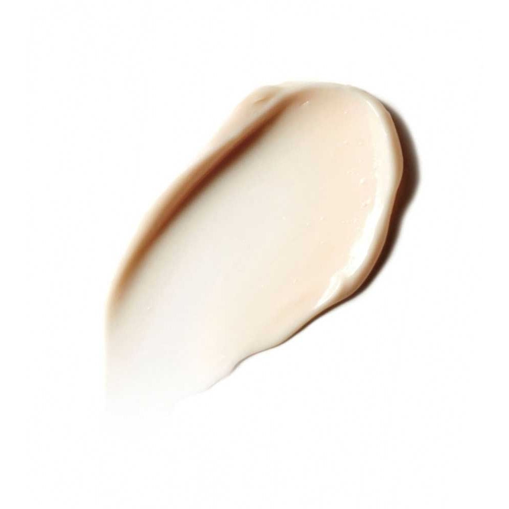 Swatch of liquid foundation makeup on a white background.