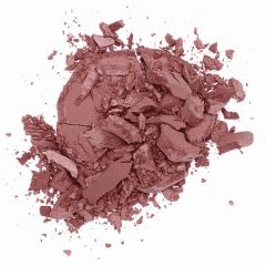 Crumbled compact powder in a pink shade isolated on a white background.