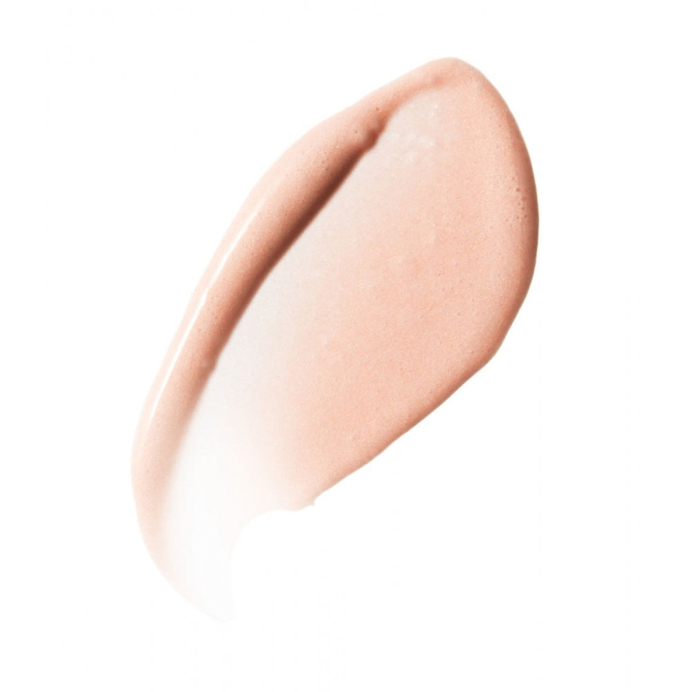 A swatch of liquid foundation makeup blended on a white background.