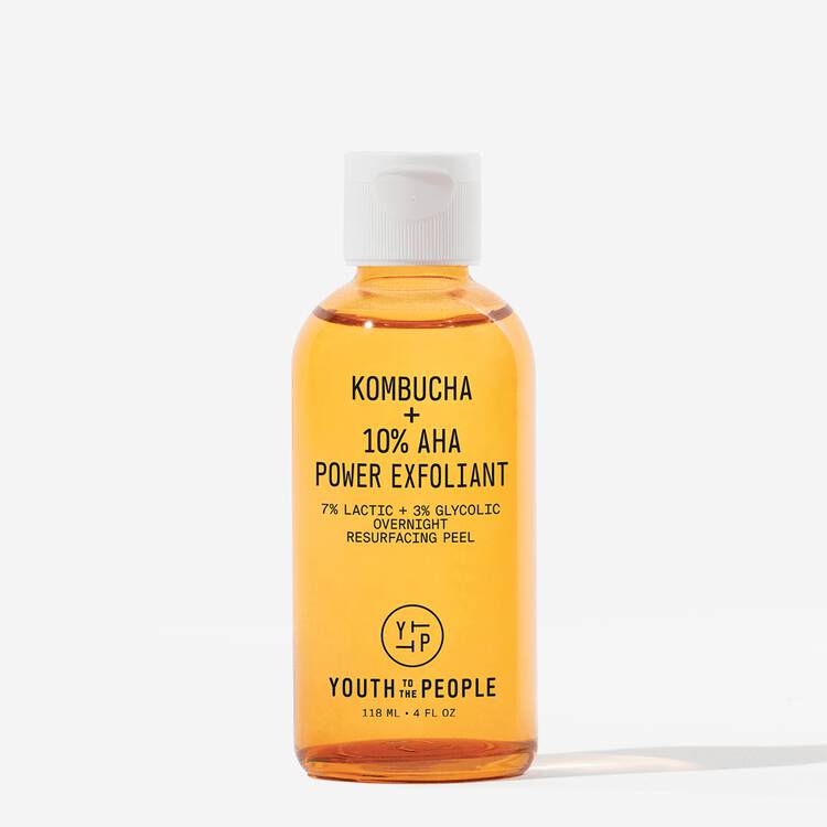 A bottle of youth to the people kombucha + 10% aha exfoliation power toner.