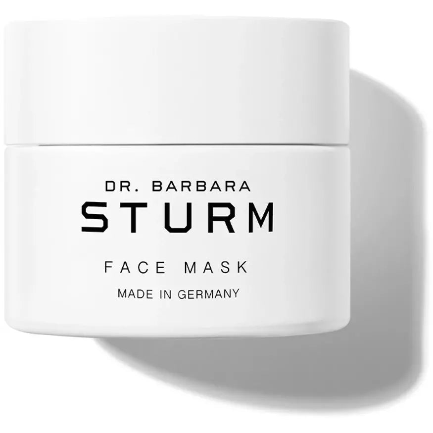 Container of dr. barbara sturm face mask product with a minimalistic design.