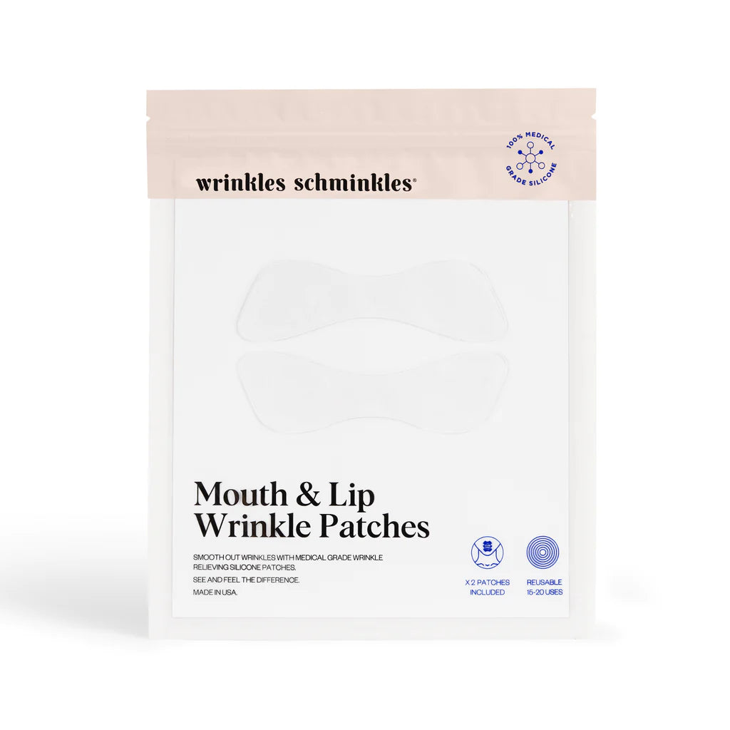 A package of wrinkles schminkles brand mouth and lip wrinkle treatment patches.